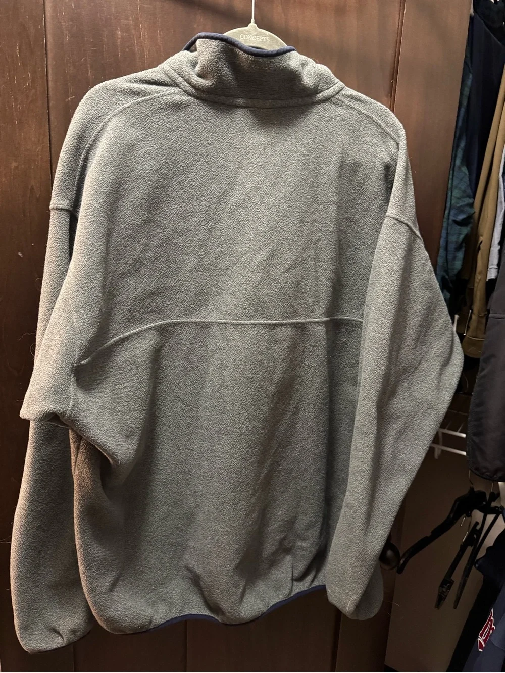 Patagonia Men’s Grey Half-Snap Fleece with Navy Trim